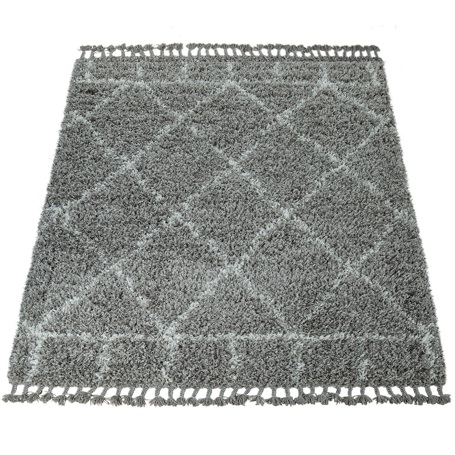 Paco Home Hochflorteppich Grau 120x170 cm