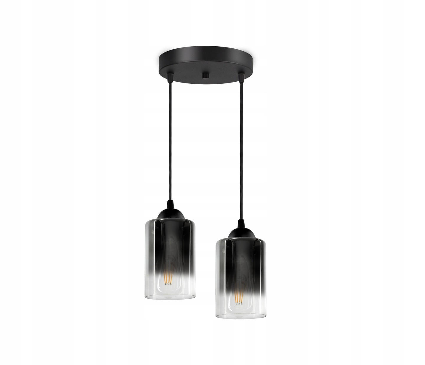 PENDELLEUCHTE GRAF - Transparent/Anthrazit, Glas/Metall (30/30/80cm) - kiki design