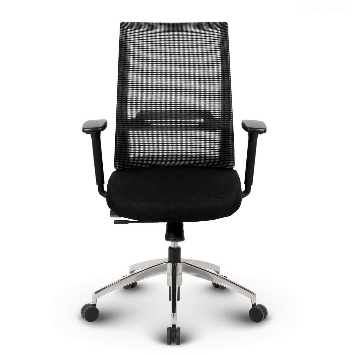 BÜROSTUHL Tanda Stoff/Mesh Schwarz - ergonomisch, 150 kg belastbar, Sitzhöhe 49-61cm - Schwarz, Kunststoff/Textil (65/102/68cm) - Versee