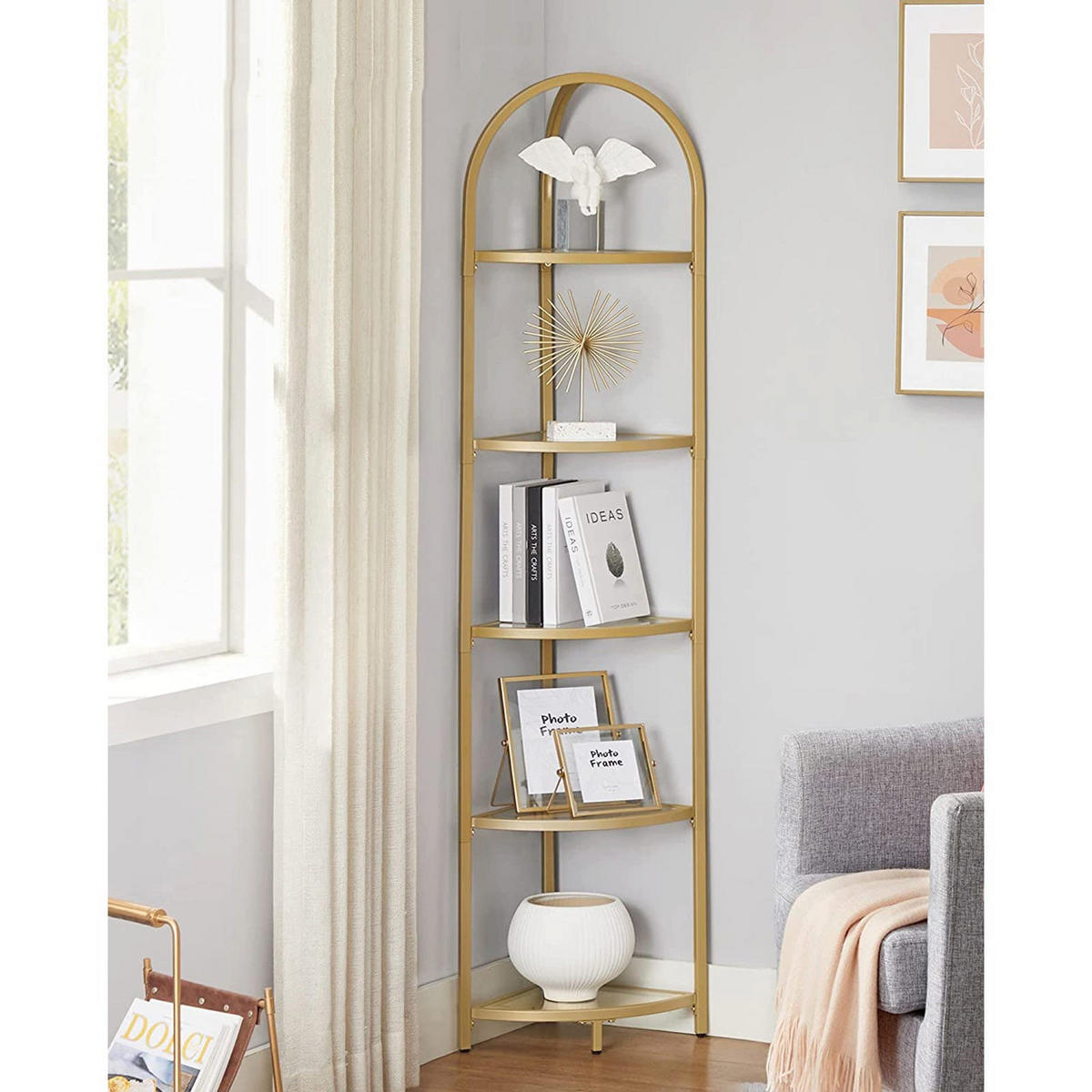ECKREGAL - Goldfarben, Glas (28/158/28cm) - Hansiro