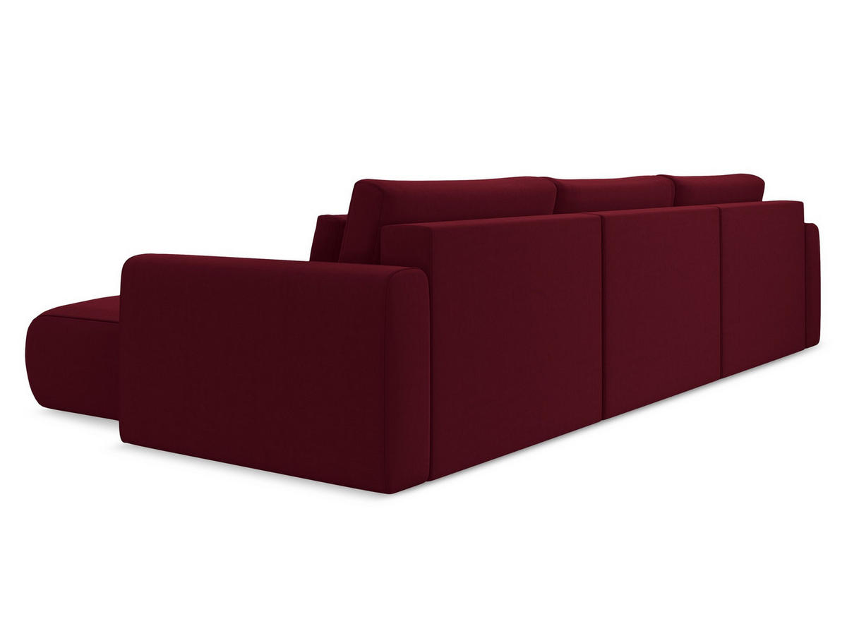 WOHNLANDSCHAFT Samt Stoff Rot - Bordeaux/Rot, Kunststoff/Textil (340/82/149cm) - Makamii