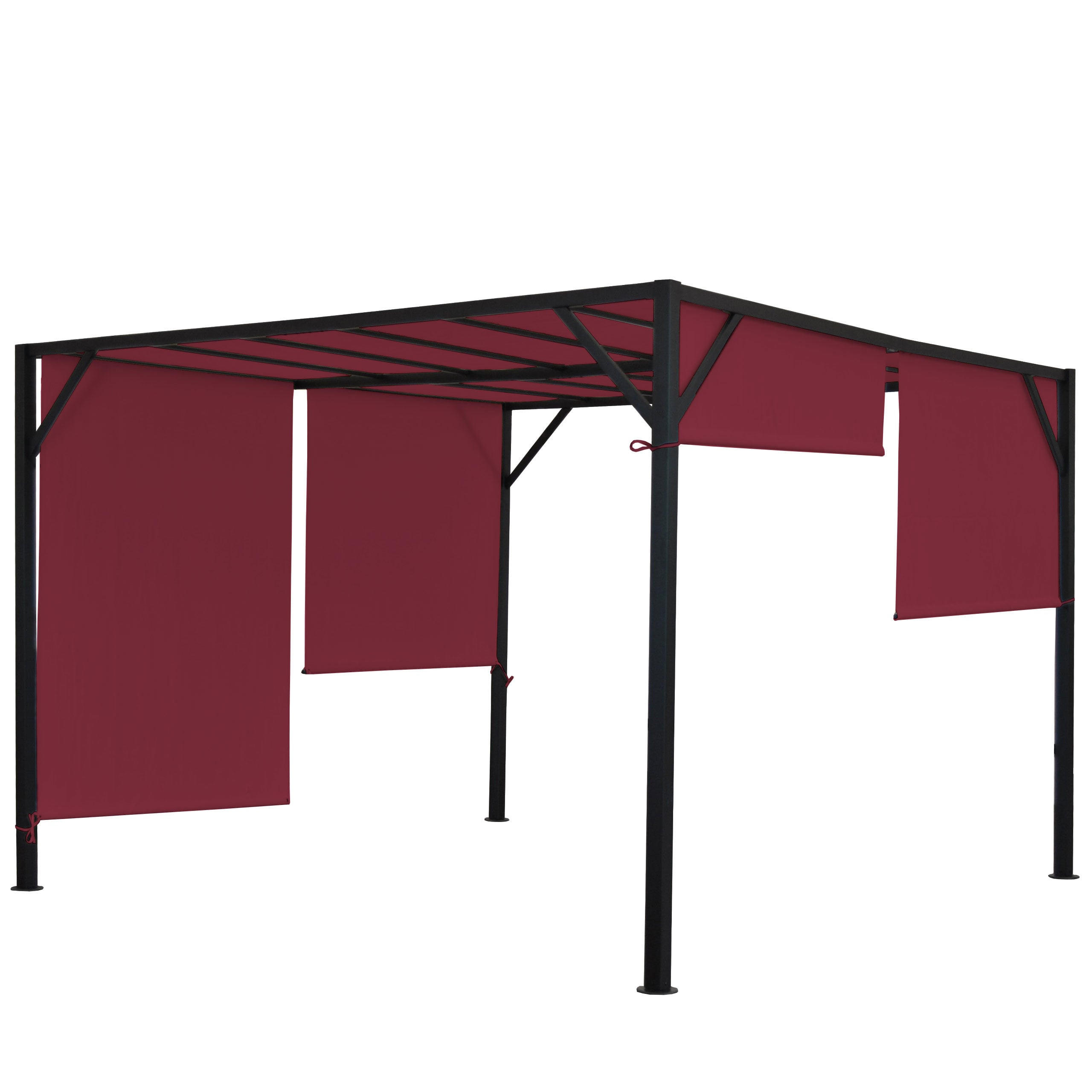 PERGOLA Baia 212x300x300cm Bordeaux-Rot - Rot, Metall (300/212/300cm) - BERLINLODGE