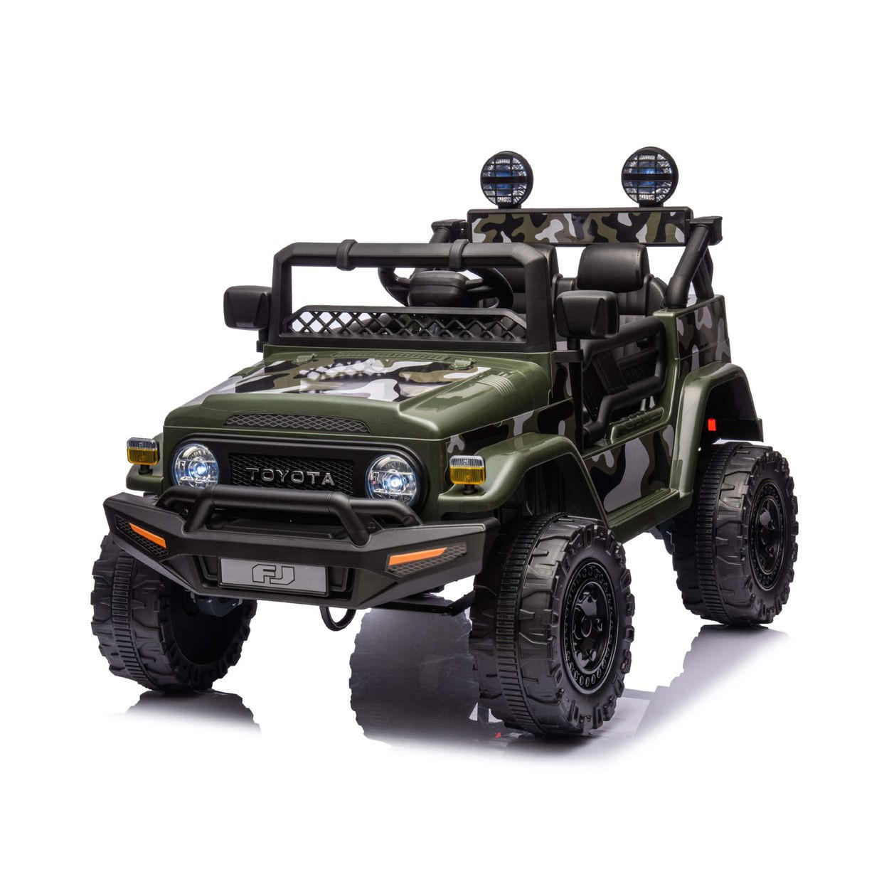 ELEKTROAUTO SUV Toyota grün FJ Cruiser EVA-Reifen Musik LED-Lichter - Grün, Kunststoff (124/79/80cm) - Chipolino