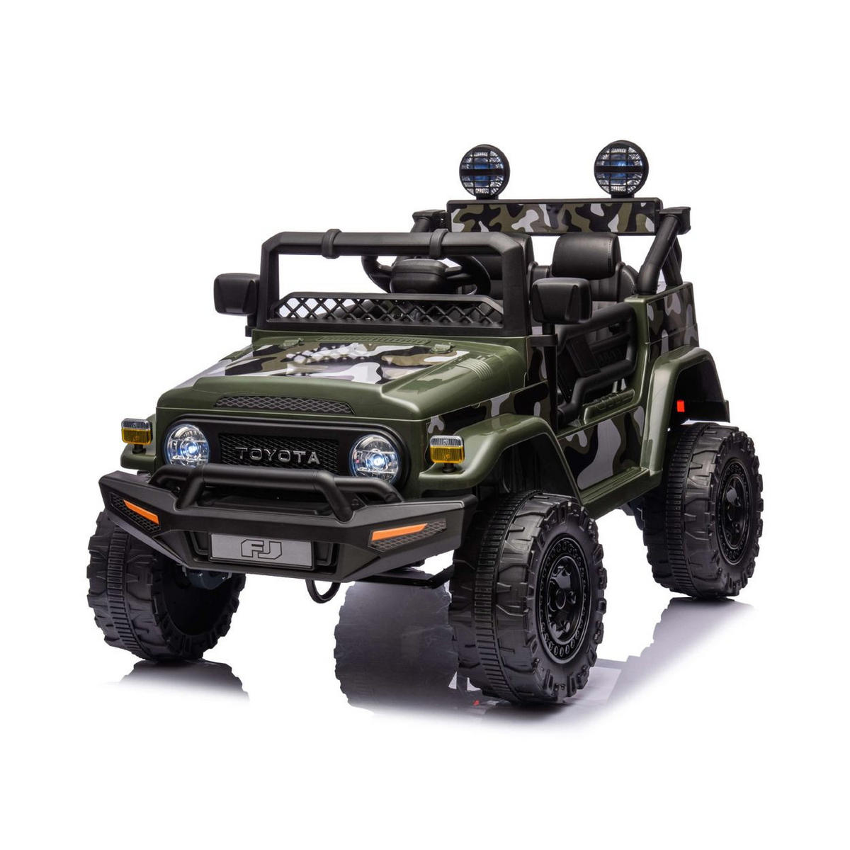 ELEKTROAUTO SUV Toyota grün FJ Cruiser EVA-Reifen Musik LED-Lichter - Grün, Kunststoff (124/79/80cm) - Chipolino