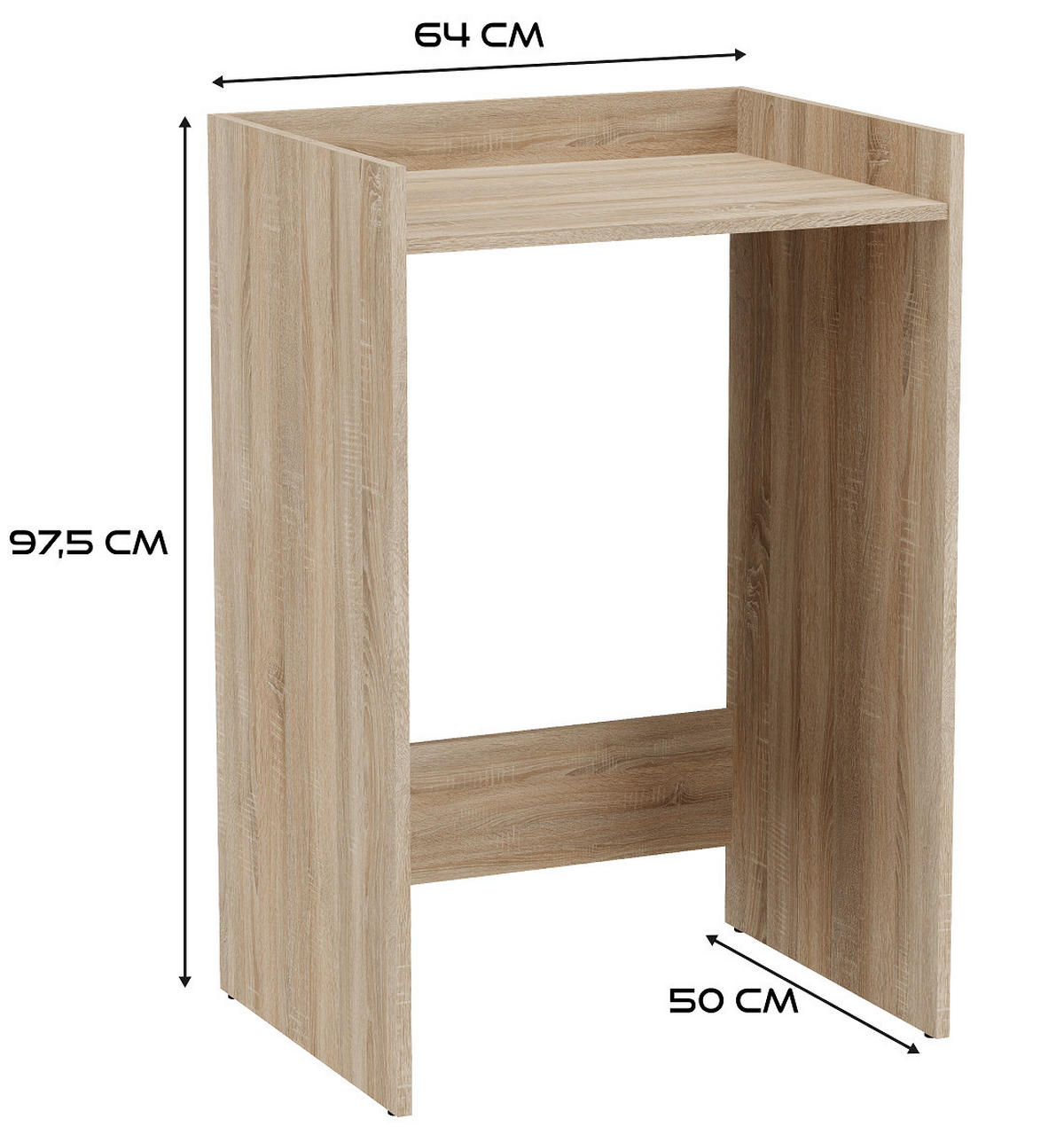 BADEZIMMERSCHRANK POLA NP für Waschmaschine - Sonoma Eiche, Holzwerkstoff (64/97.5/50cm) - CDF