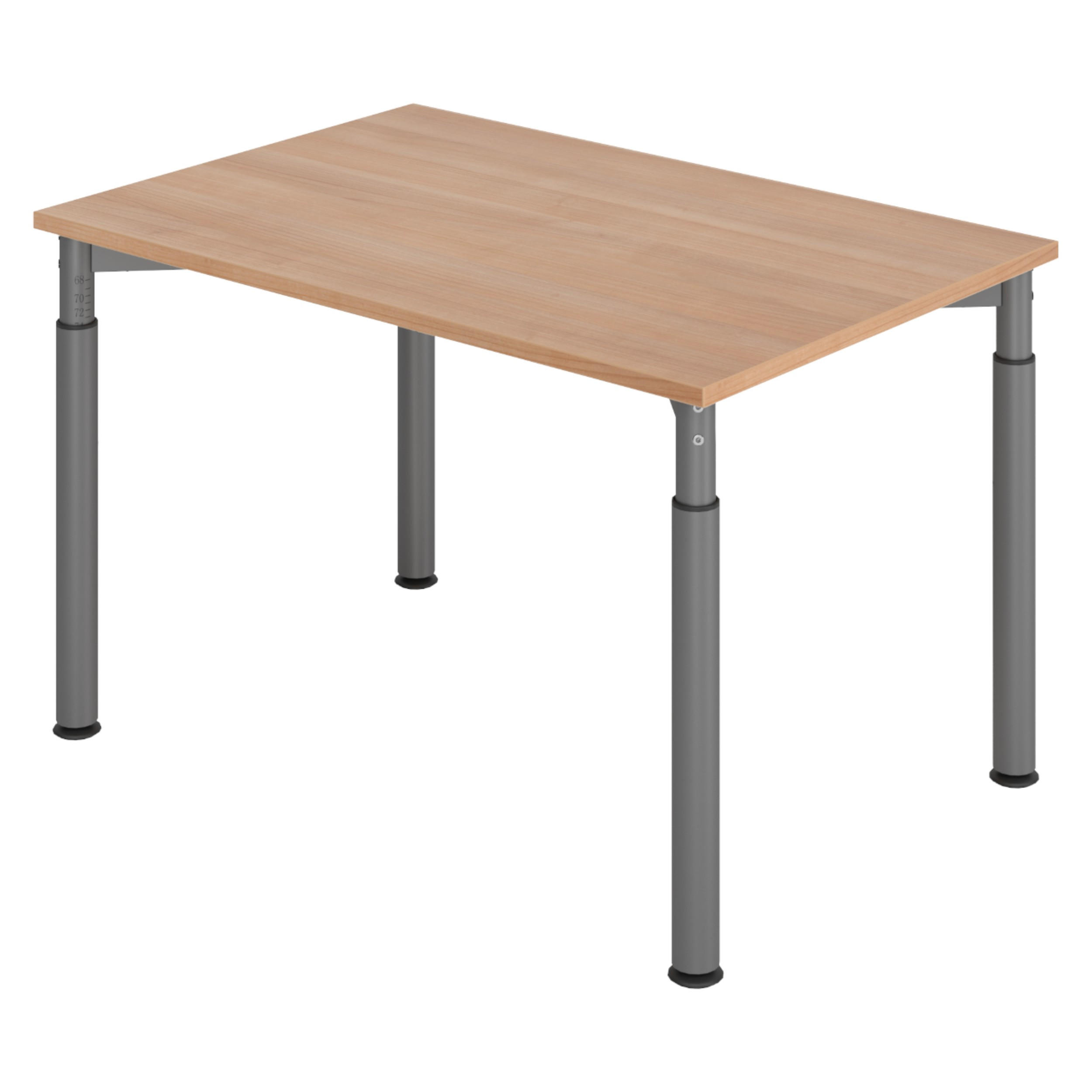 SCHREIBTISCH Serie-Y 80/120/74 cm in Nussbaumfarben/Graphitfarben - Nussbaumfarben/Graphitfarben, Holzwerkstoff (80/120/74cm) - bümö