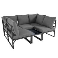 GARTENLOUNGESSET Outdoor 4-tlg. Grau - Grau, Metall - ComfortXL