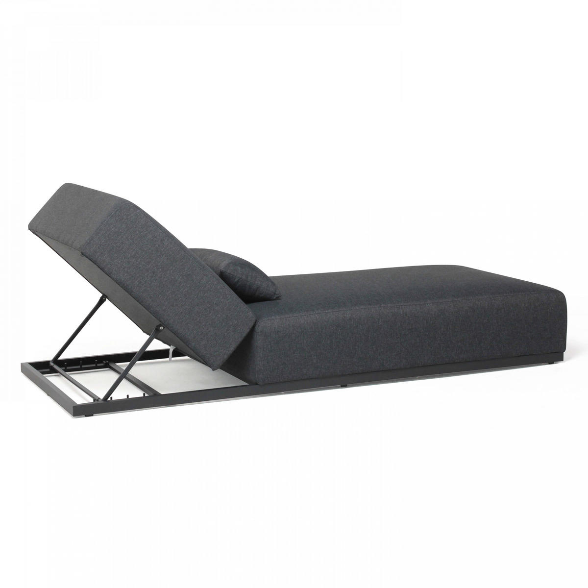 SONNENLIEGE, Schwarz - Schwarz, Metall (90/80/213cm) - Oviala
