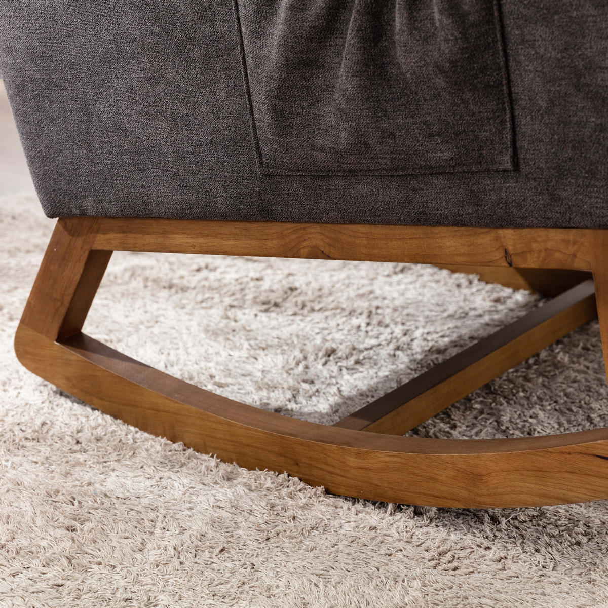 SCHAUKELSTUHL Leinen dunkelgrau - Dunkelgrau, Holz/Textil (69/101/94cm) - Urban Meuble