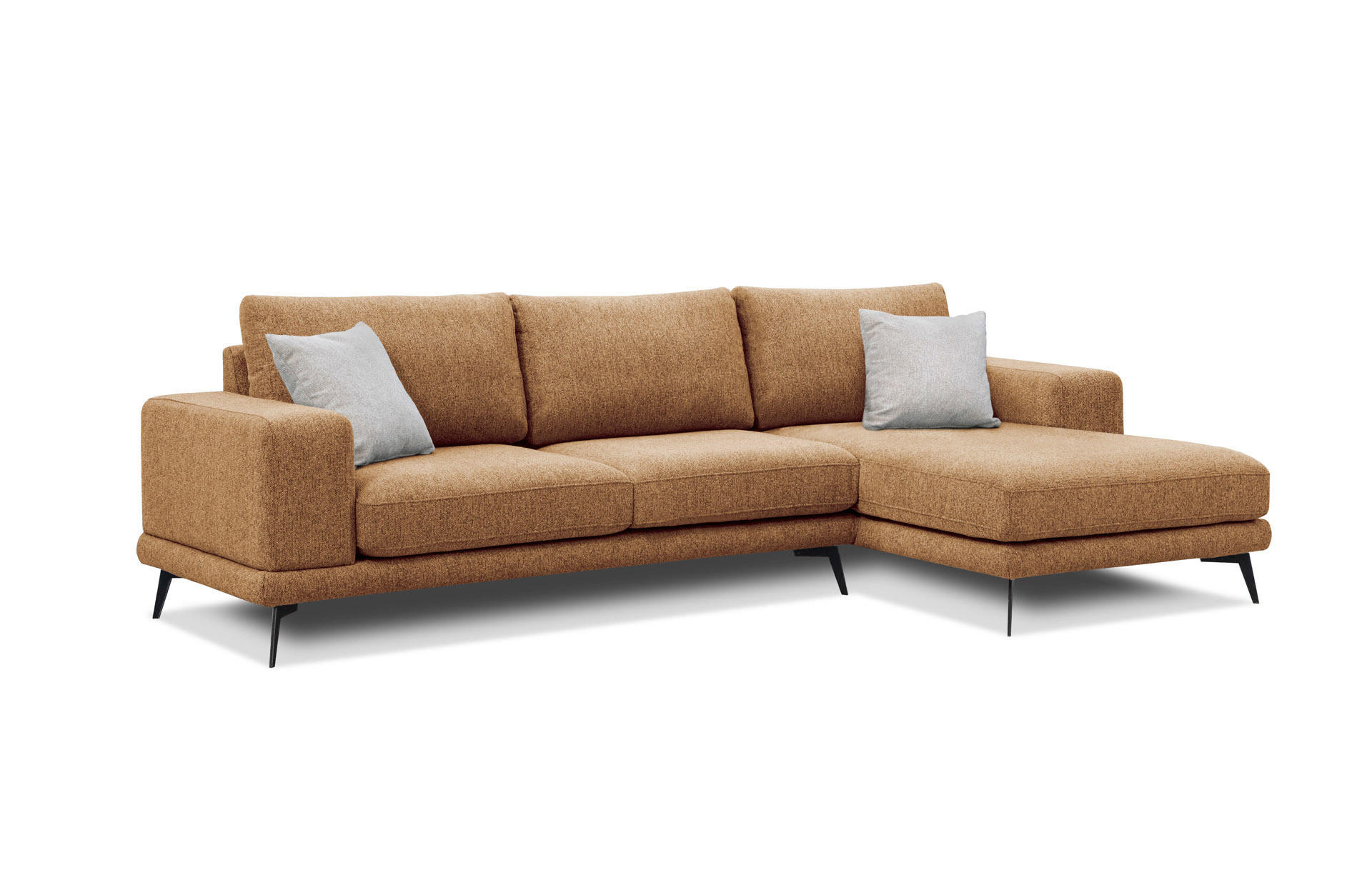 ECKSOFA MEDIOLANE 4-Sitzer, orange - Orange, Holzwerkstoff/Textil (282/219cm) - Courtois Laville