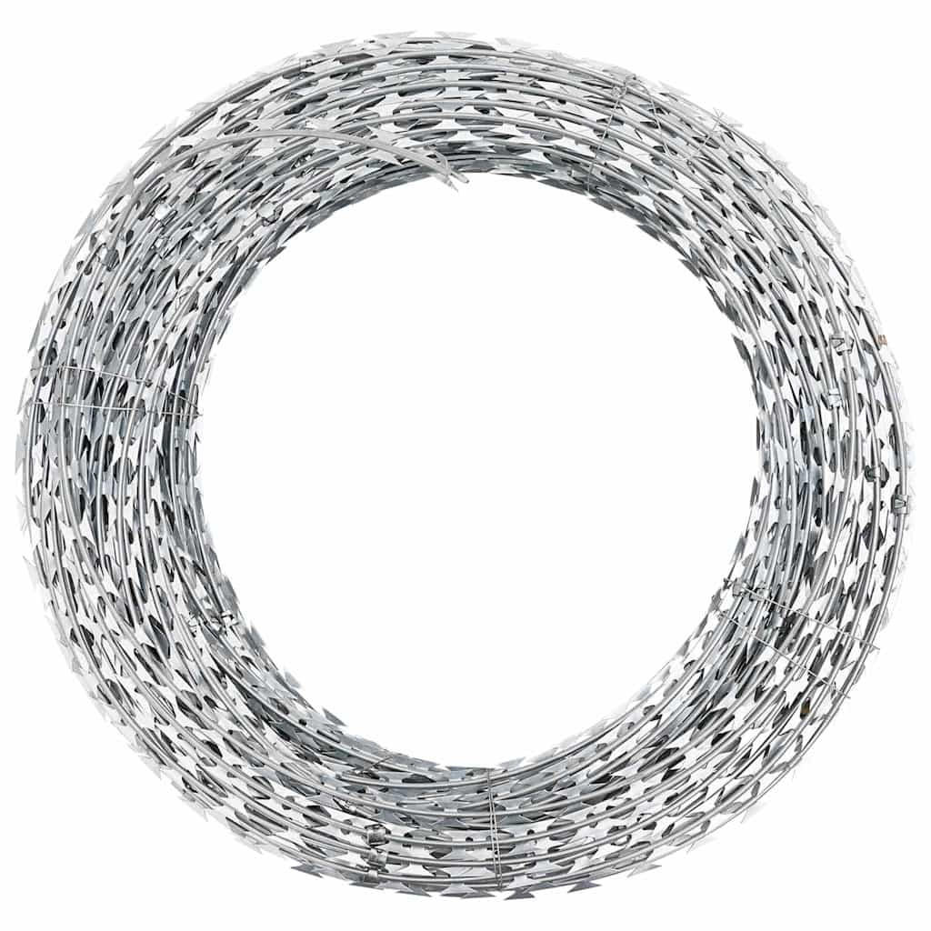 BTO-22 Ziehharmonika-Nato-Draht Mit Klemmen Verzinkter Stahl 150 M - Silberfarben, Metall (15000cm) - vidaXL