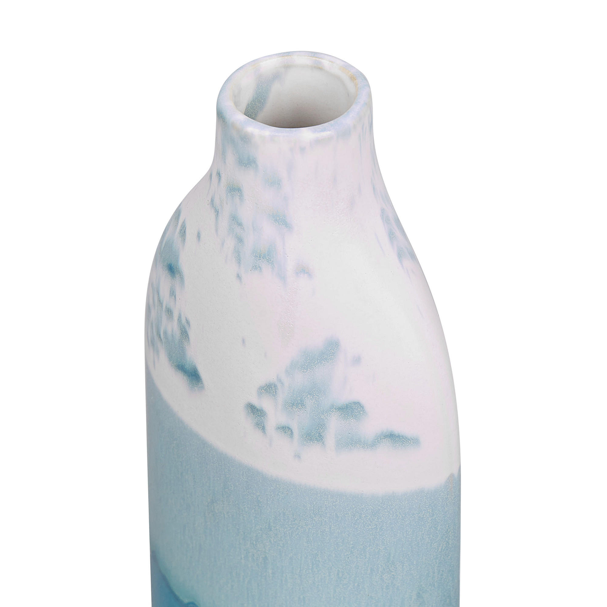 BLUMENVASE Steinzeug blau Callipolis - Blau, Stein (30cm) - Beliani