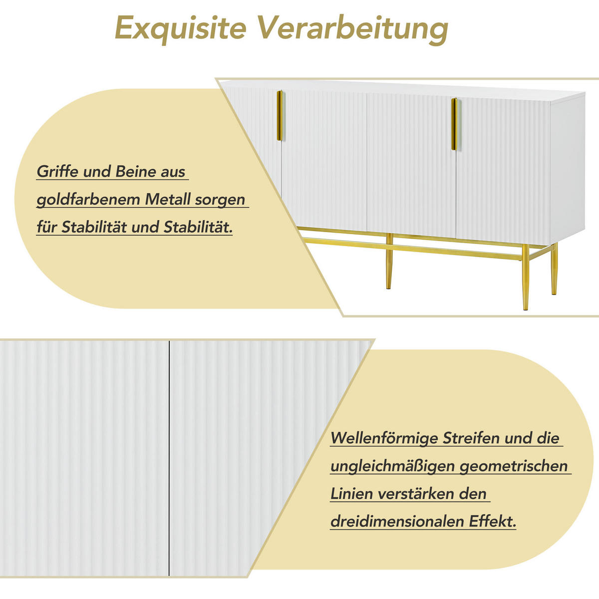 SIDEBOARD Weiß 153/41/80 cm - Weiß, Holzwerkstoff (40.5/80/152.5cm) - Urban Meuble
