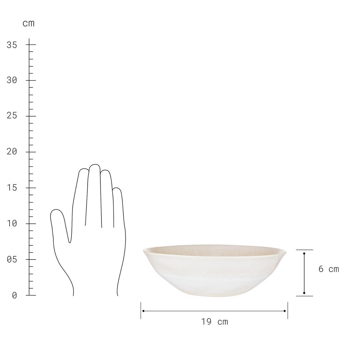 SCHALE Atlantis - Beige, Keramik (19/19/6cm) - Butlers