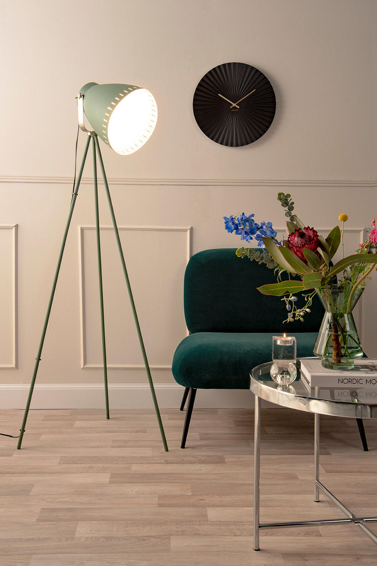 WANDUHR Sensu Ø40 cm - Schwarz, Metall (40/40/3.5cm) - Karlsson