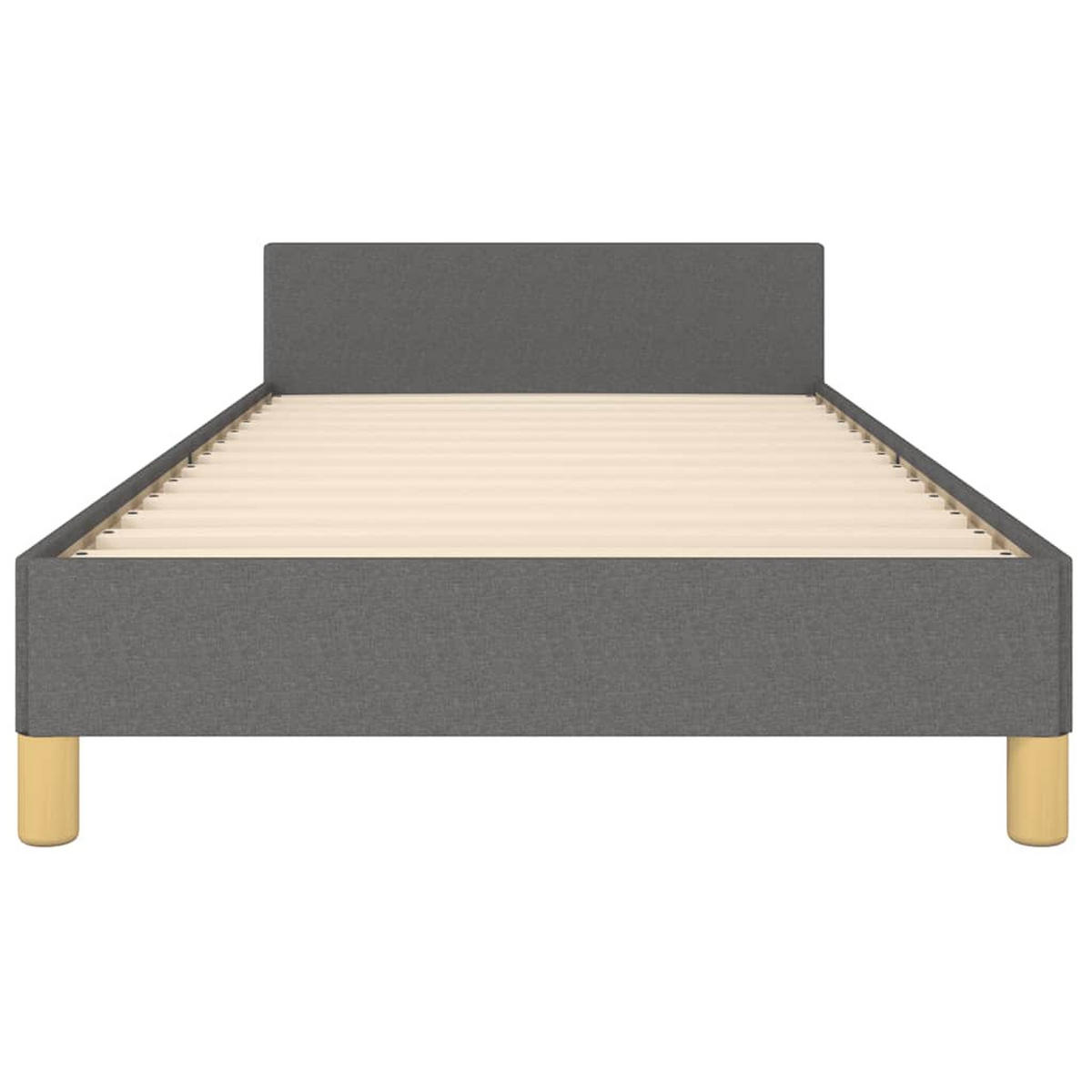BETTGESTELL Ohne Matratze Dunkelgrau 90/200 Cm Stoff - Grau, Textil (90/200cm) - vidaXL