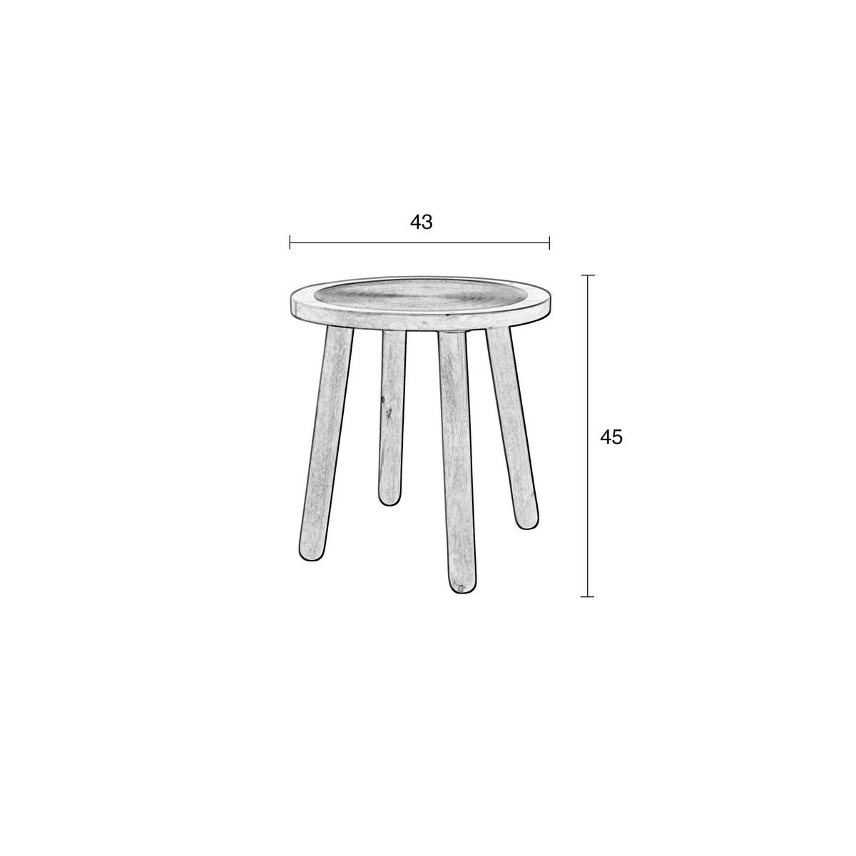 BEISTELLTISCH Dendron 43 cm - Braun, Holz (43/43/45cm) - Zuiver