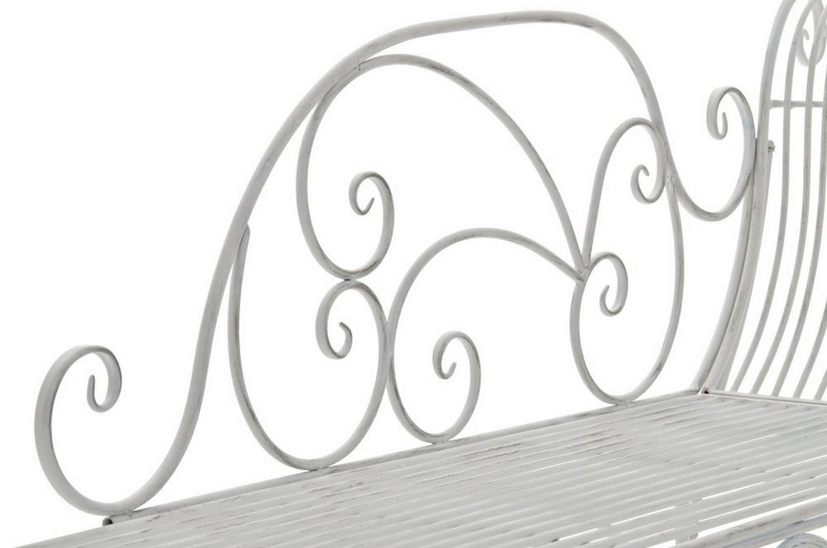 GARTENBANK Karina antik weiß - Weiß, Metall (156/46/78cm) - TPFGarden