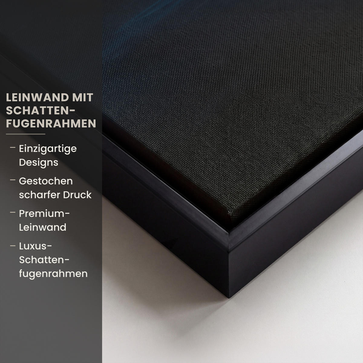 LEINWAND Bilder mit Rahmen - Baum - Blau - Blätter - Pinselstriche - 50x50 - Blau, Textil (50/50cm) - MuchoWow