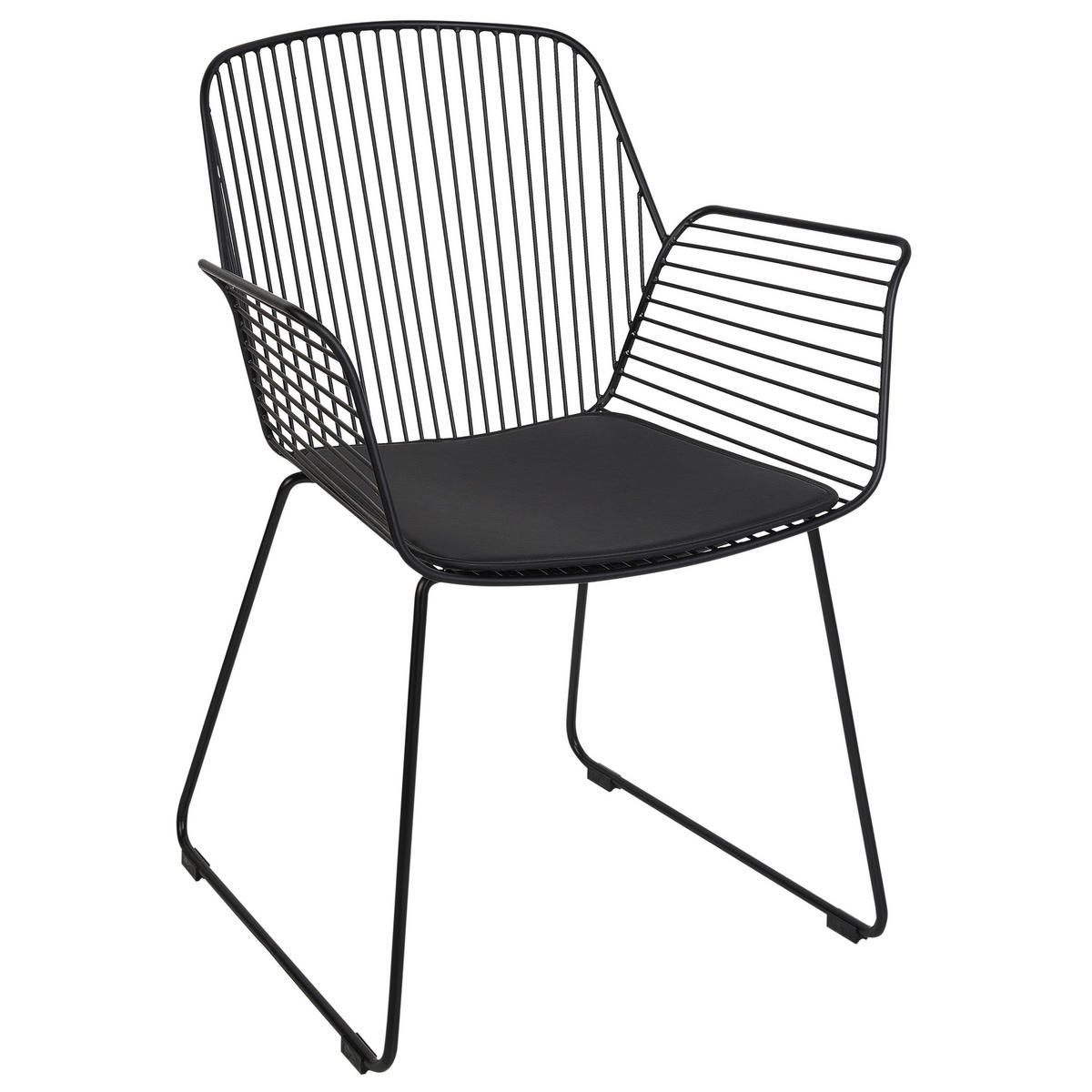 ESSZIMMERSTUHL 2er-Set Metall Schwarz Appleton - Schwarz, Metall (61/84/57cm) - Beliani