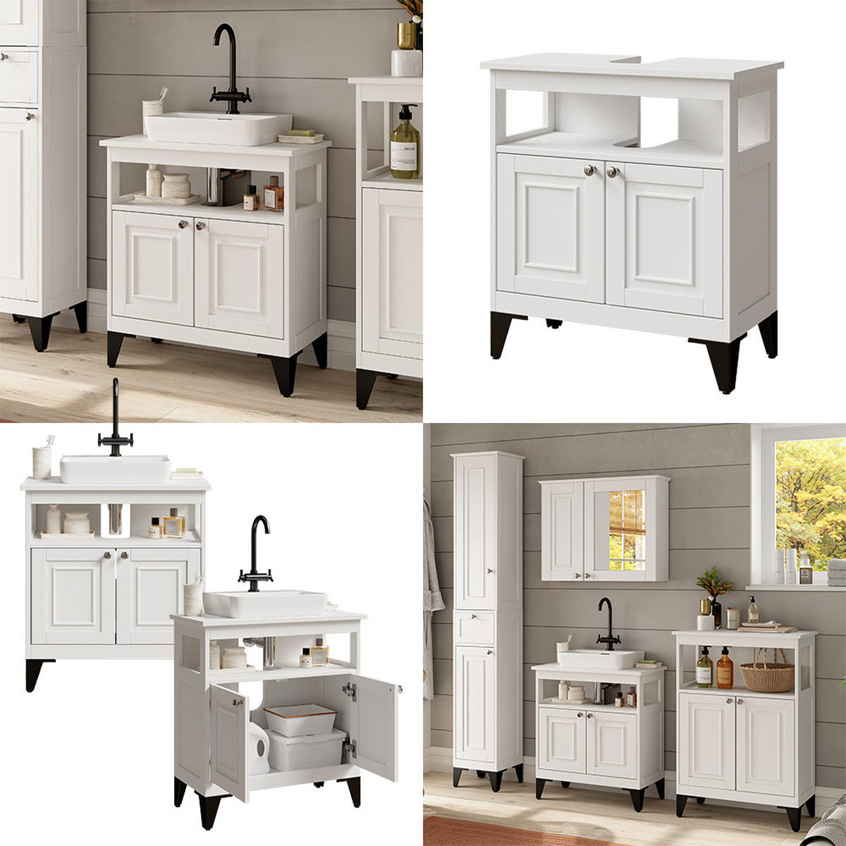 WASCHBECKENUNTERSCHRANK Vanity Weiß 60 x 65 cm - Weiß, Holzwerkstoff (60/65/30cm) - Vicco