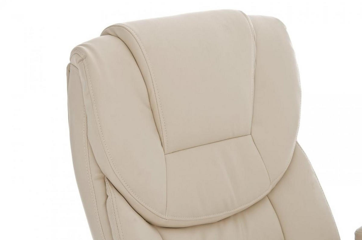 CHEFSESSEL Lederlook creme - Creme/Grau, Kunststoff/Textil (72/115/52cm) - CLP