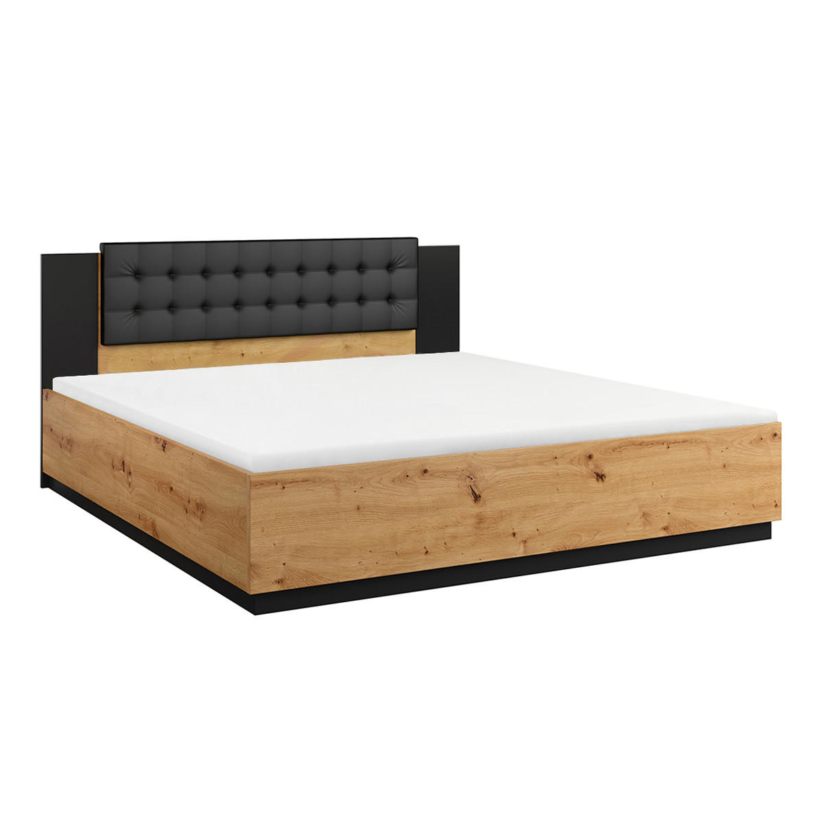 BOXSPRING POSTEL 160/200 Alec Dřevo a černá - černá, kompozitní dřevo (160/200cm) - Petits-meubles