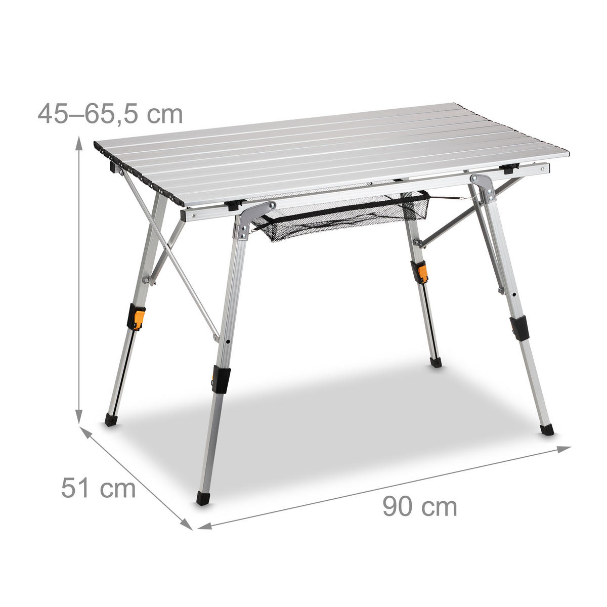 KLAPPTISCH - Silberfarben, Metall (51/90/65.5cm) - Relaxdays