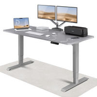 SCHREIBTISCH Elektrisch Höhenverstellbarer HomePro 180x80cm Grau/Grau mit Memory-Funktion, Anti-Kollisions Technologie - Grau, Holzwerkstoff (80/180/62cm) - Desktronic