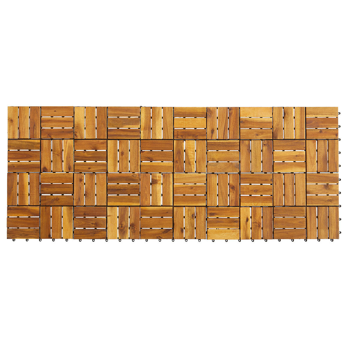 TERRASSENFLIESE - Akazie massiv - 10er-Set - Akaziefarben, Holz/Kunststoff (30/30/2.4cm) - home24