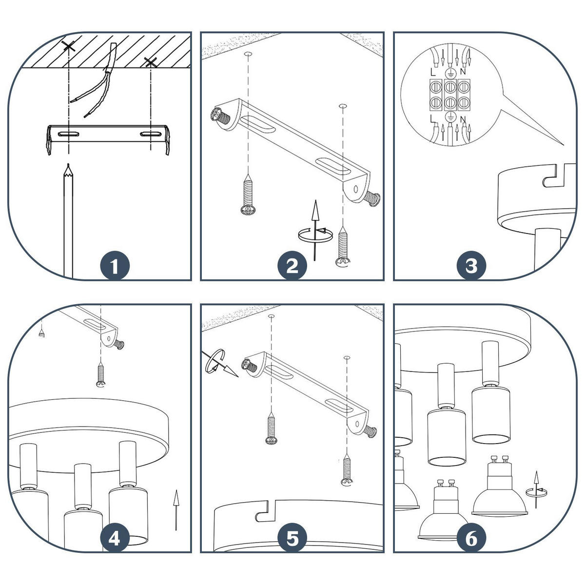 STRAHLER Bamberg 3-flammig 15/15/10.4 cm - Weiß, Metall (15/15/10.4cm) - Nettlife