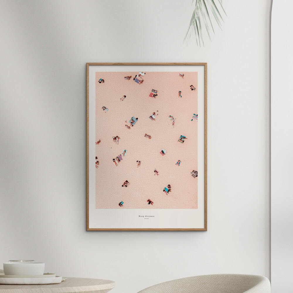 POSTER mit Rahmen A.P. Atelier - Distance - Pink/Eichefarben, Holz/Papier (70/100cm) - Poster&Frame