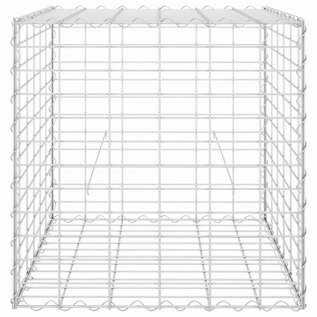 WÜRFEL-GABIONEN-HOCHBEET Stahldraht 60x60x60 cm - Silberfarben, Metall (60/60/60cm)