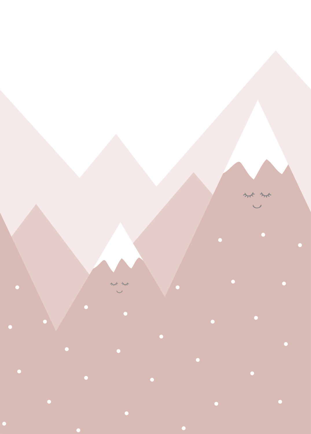 FOTOTAPETE Berge 200 x 279 cm - Pink, Papier (200/279cm) - ESTAhome