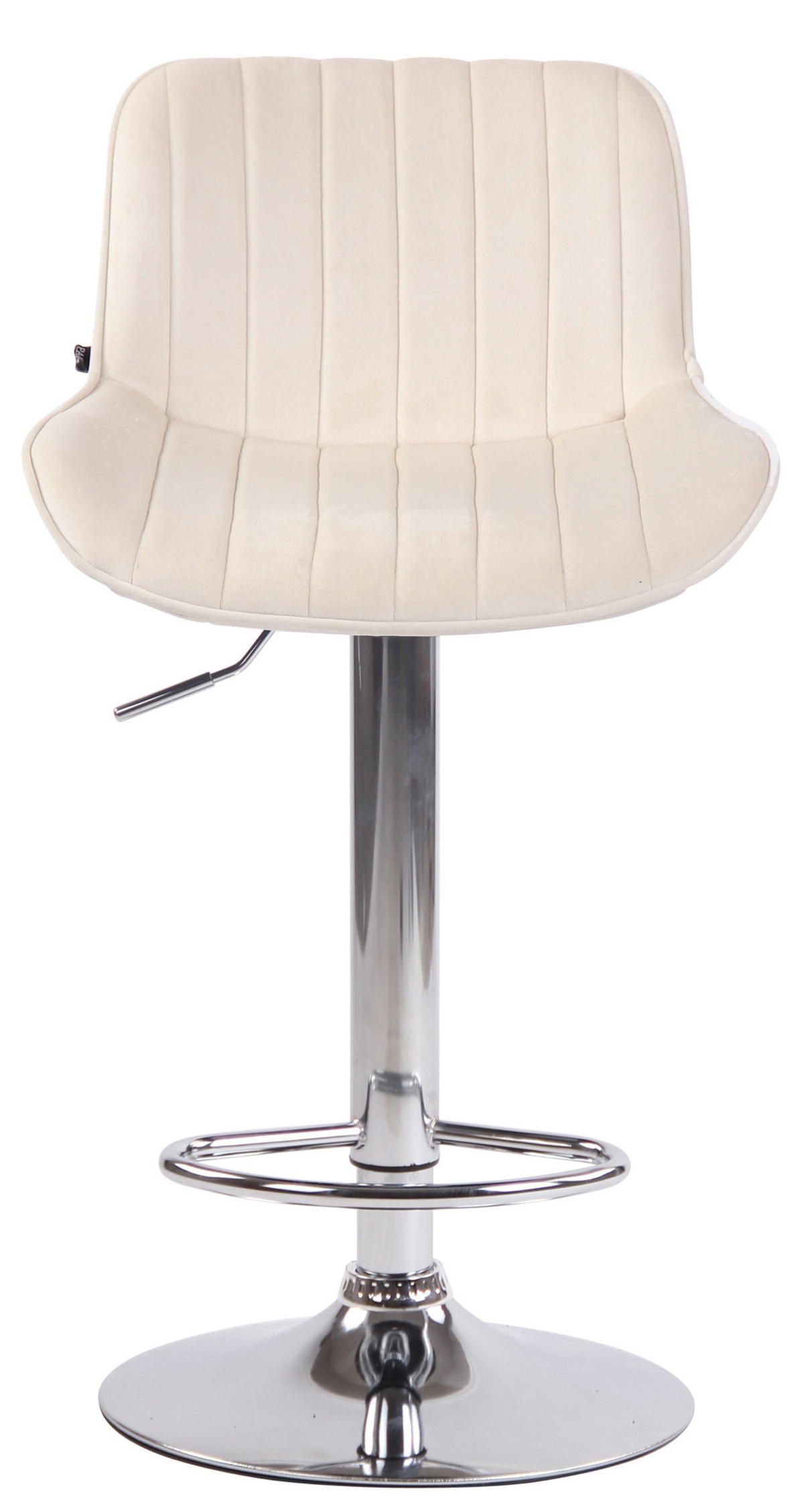 BARHOCKER Samt creme - Chromfarben/Creme, Textil/Metall (50/86/50cm) - CLP