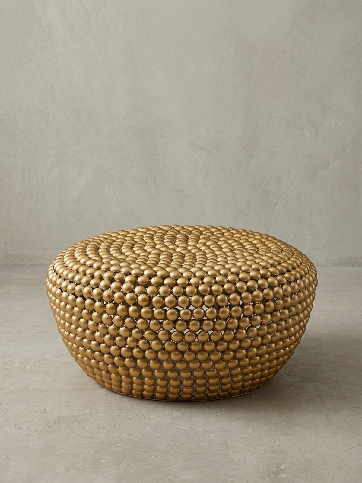 BEISTELLTISCH BIFERNO im orientalischen Stil aus Aluminium mit abgerundeter Form, Gold 60x60x30 cm - Goldfarben, Metall (60/60/30cm) - KADIMA DESIGN