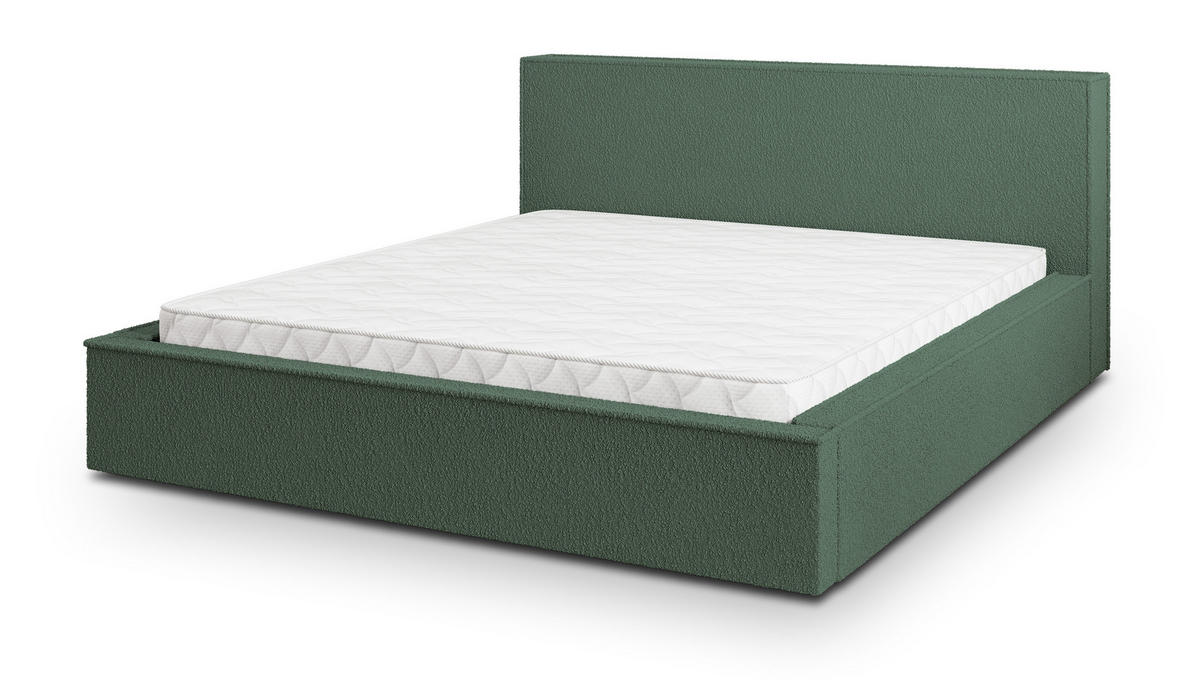 POLSTERBETT CELORA 160x200 cm mit Bettkästen - Grün - Grün, Holz (160/200cm) - MASSENO