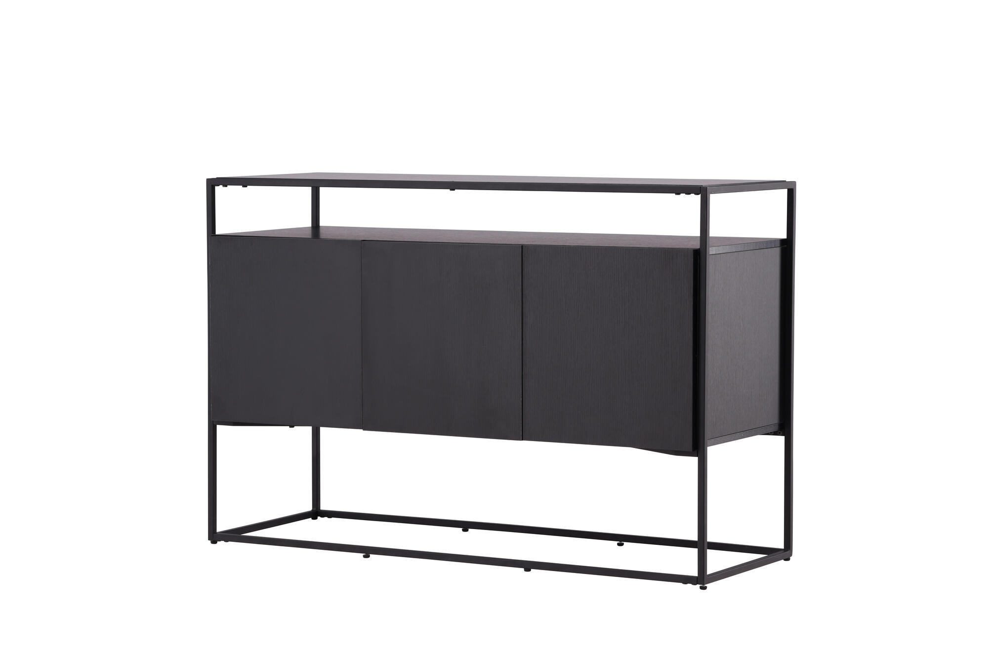 SIDEBOARD KINGSPORT Schwarz 120x45x80 cm - Schwarz, Holz (120/80/45cm) - FURNLUX