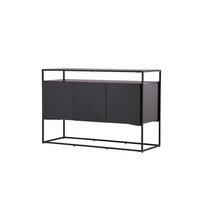 SIDEBOARD KINGSPORT Schwarz 120x45x80 cm - Schwarz, Holz (120/80/45cm) - FURNLUX