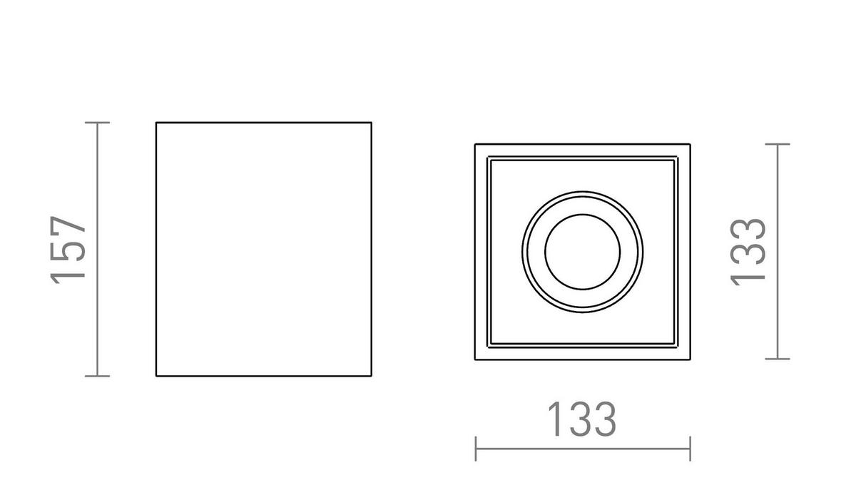 DECKENLEUCHTE COLES SQ gips 15 W - Weiß, Stein (132/132/158cm) - Rendl