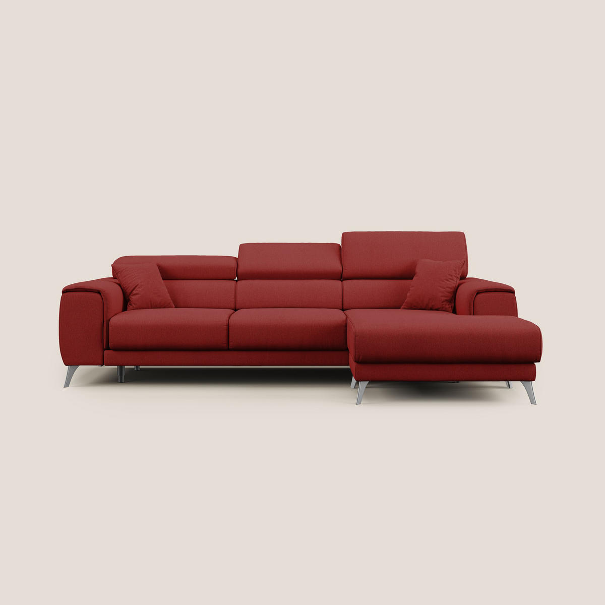 ECKSOFA RECHTS Fusion - Rot, Textil (260/102cm) - Divani.store