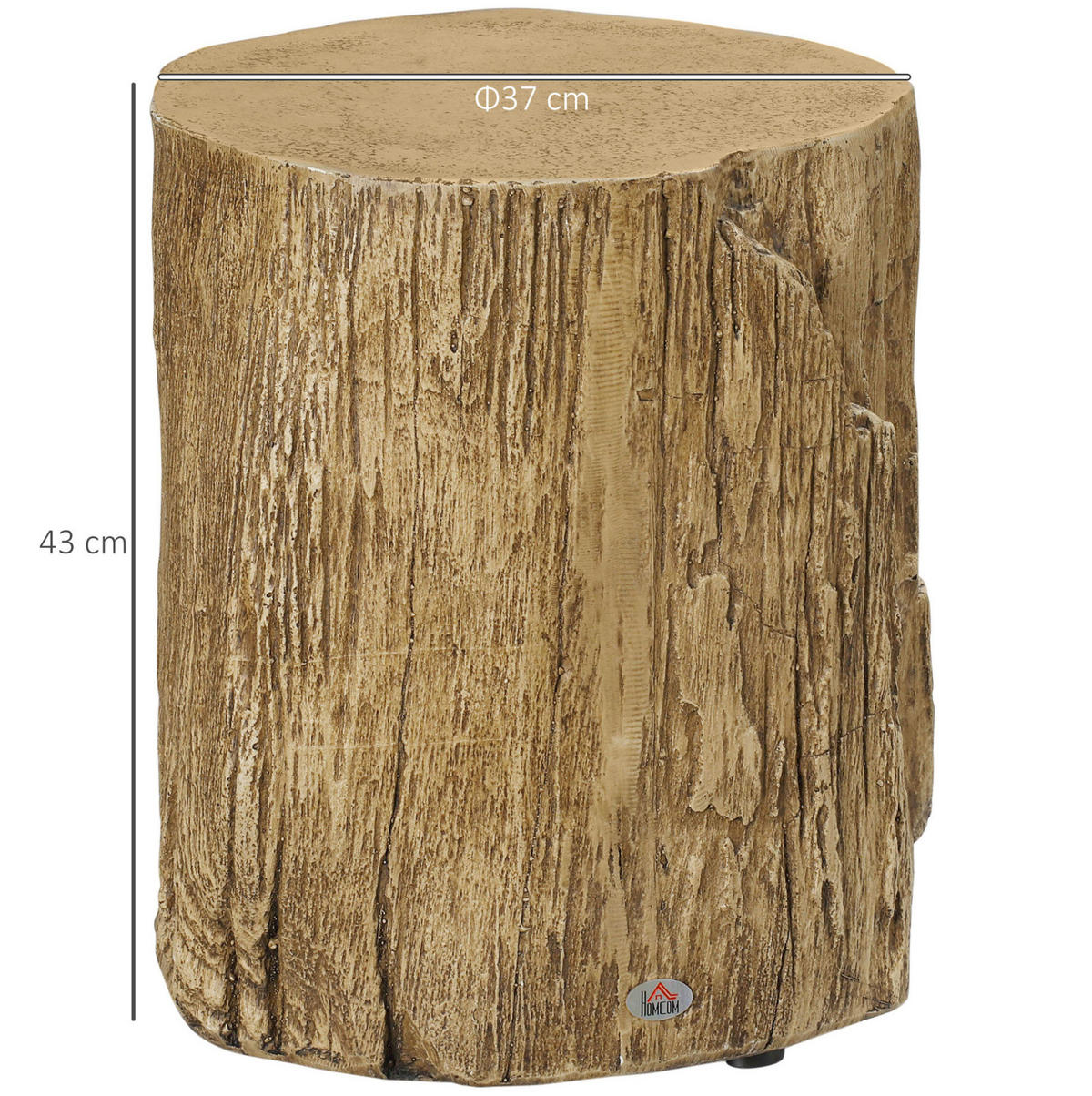 BEISTELLTISCH/NACHTTISCH in Baumstumpf-Optik aus Beton, Ø 37/43 cm, Naturfarben - Naturfarben, Stein (37/43/37cm) - Redom