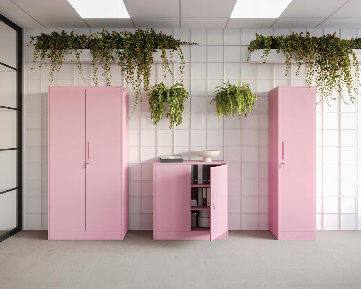 METALLSCHRANK Beata - Rosa, Metall (90/93/40cm) - Jan Nowak