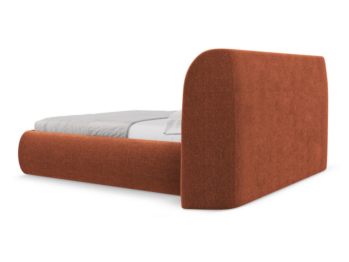 POLSTERBETT mit Bettkasten und Lattenrost 190x215 Orange - Terracotta/Schwarz, Kunststoff/Textil (140/200cm) - Makamii