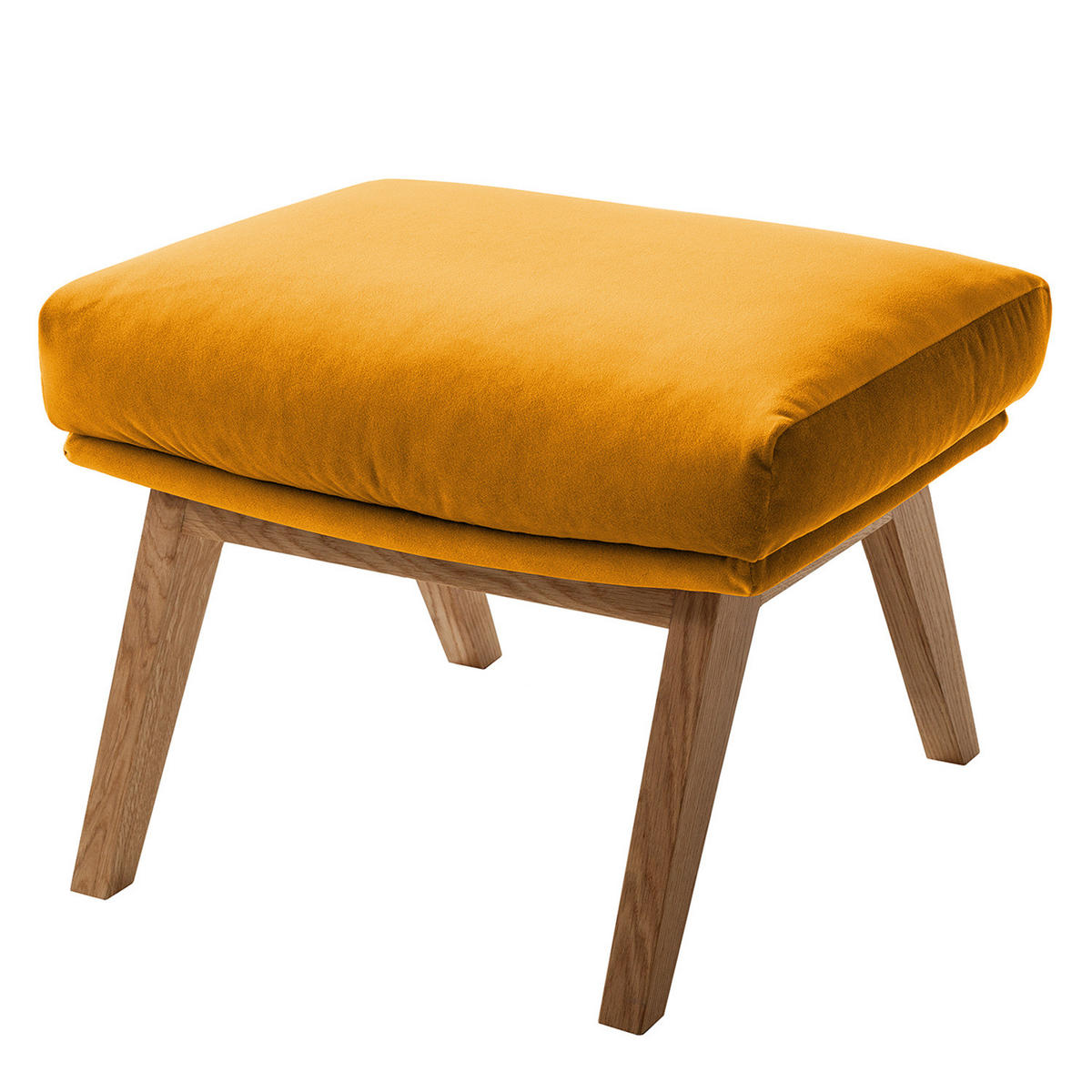 POLSTERHOCKER - Eichefarben/Orange, Eichenholz/Textil (54/41/41cm) - home24