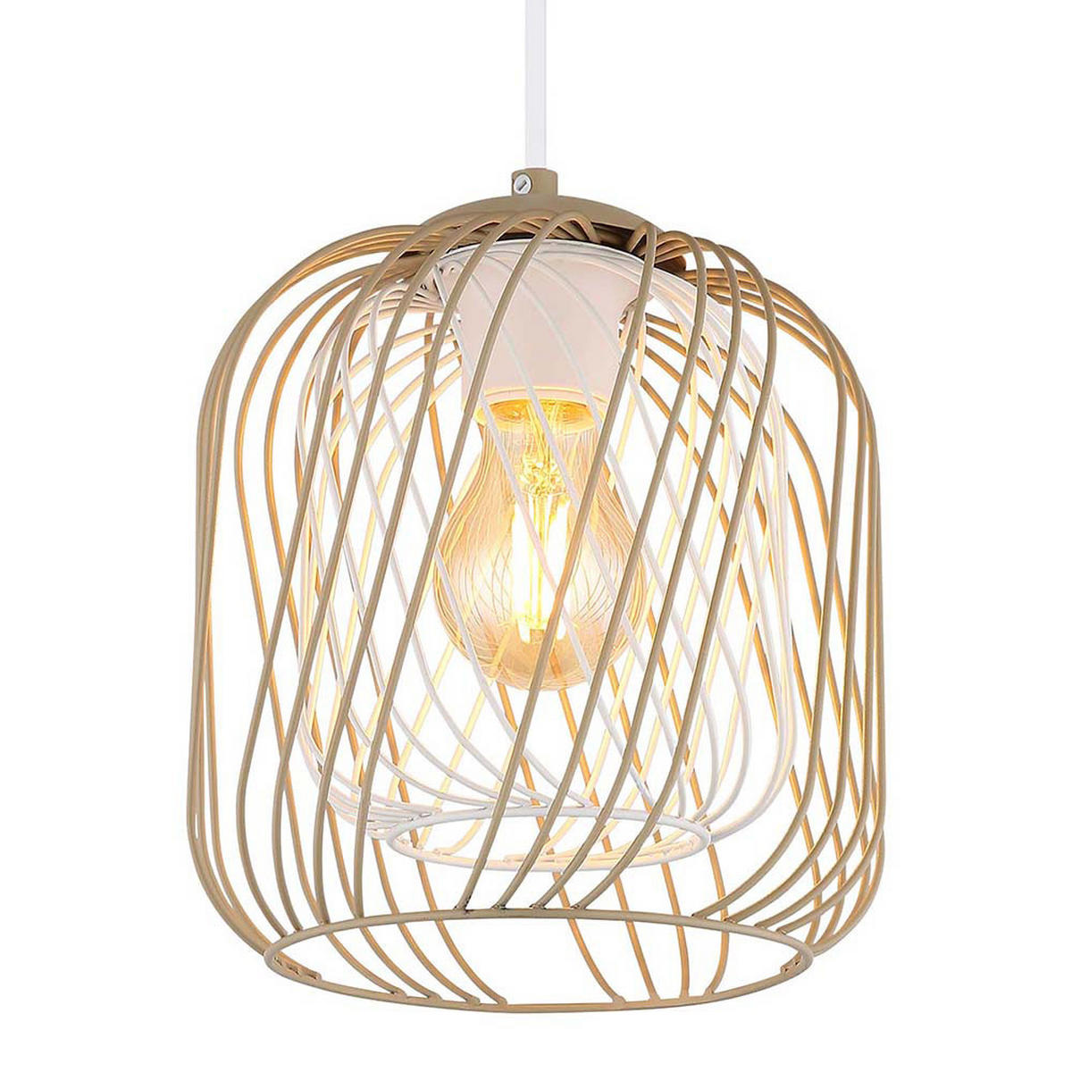 LED HÄNGELEUCHTE DICHTI Metall Beige - Beige, Glas (18/18/150cm) - Globo Lighting