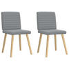 ESSZIMMERSTÜHLE 2 Stk. Hellgrau Stoff 45*54*86cm - Grau, Metall (45/86/54cm) - ZMH