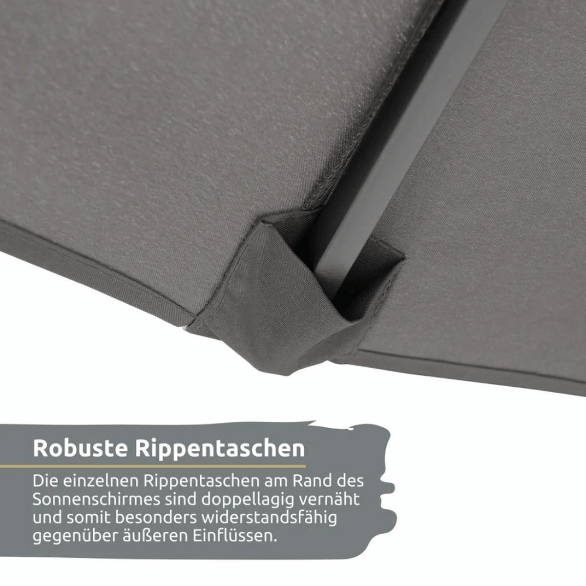 AMPELSCHIRM 270cm Wetterfest EMCO Sonnenschirm Anthrazit - Anthrazit, Kunststoff (270/270cm) - DELUKE