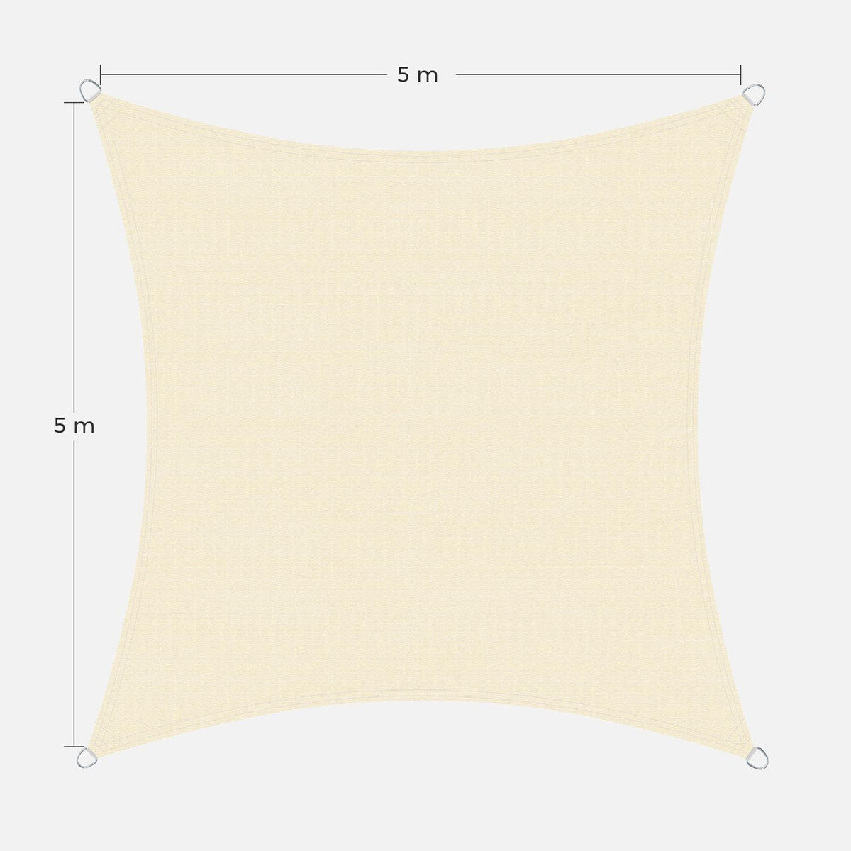 SONNENSEGEL 5 X 5 M - Beige, Textil (500/500cm) - Hansiro