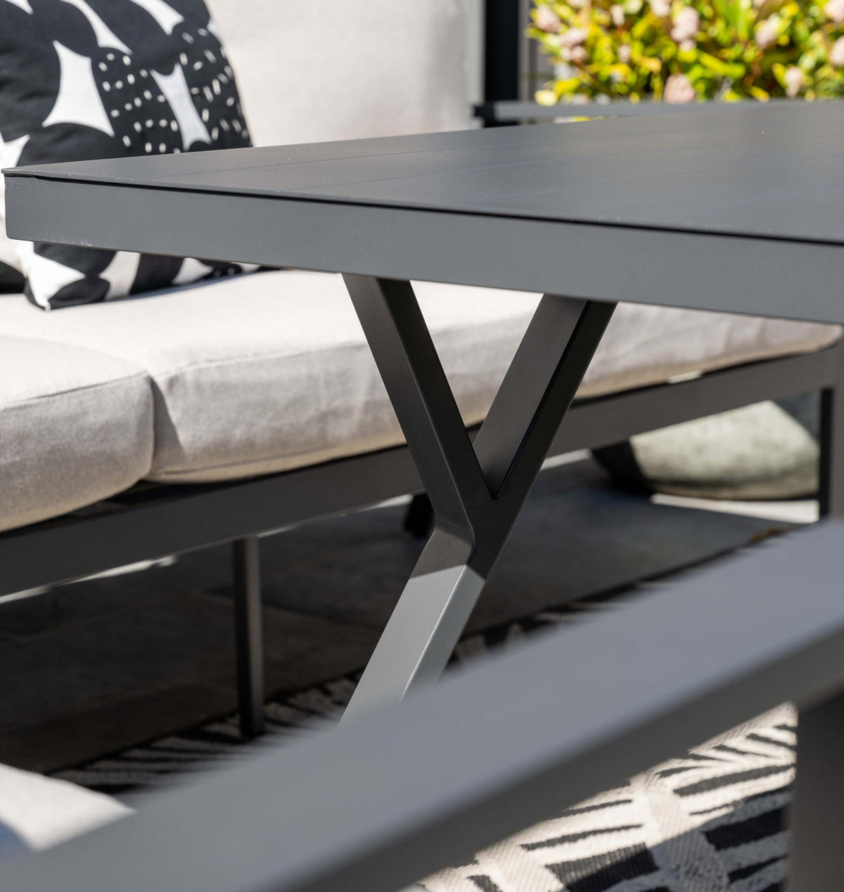 GARTENLOUNGESE Sergio Sofa 4-teilig, Premium Dining Set, Gartenmöbelset - Anthrazit, Metall - GARDEN IMPRESSIONS